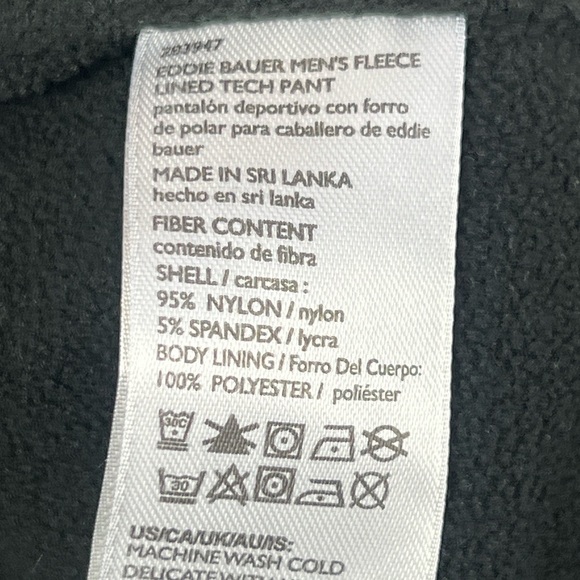Eddie Bauer Men’s Size 40x32 Fleece Lined Tech Pants Nylon Outdoors Warm Winter - Picture 11 of 13